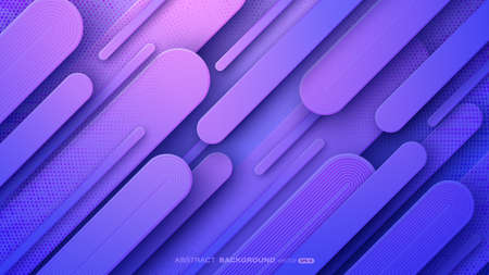 Blue and pink background with diagonal abstract geometric shapes textured with line and dot pattern. Vector illustrationのイラスト素材