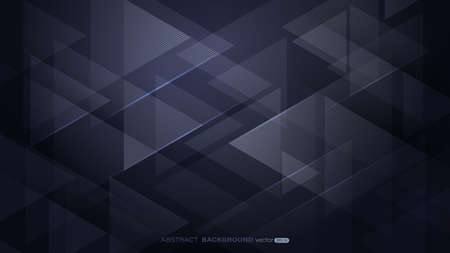 Geometric dark gray abstract background with triangle shapes, lines stripe and light composition. Modern design. Vector illustrationのイラスト素材