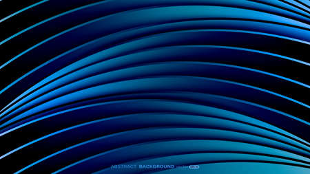 Blue curve structure abstract background minimal architectural composition. Modern design. Vector illustrationのイラスト素材