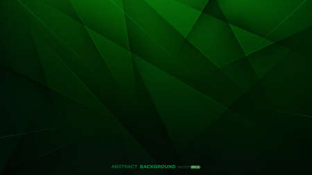 Dark green abstract background with triangle, lines stripe and light composition. Modern polygonal design concept. Vector illustrationのイラスト素材