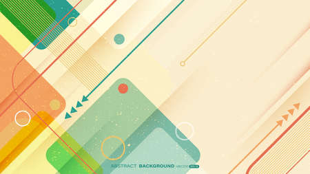 Abstract background design with colorful geometric shapes and grunge texture. Vector illustrationのイラスト素材