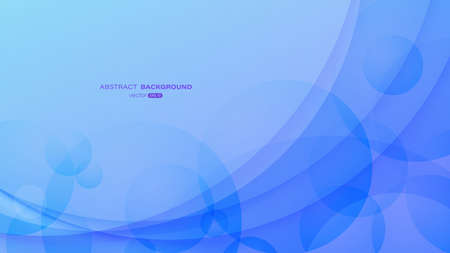 Abstract line curve and circle shape overlap on blue gradient background. Vector illustrationのイラスト素材