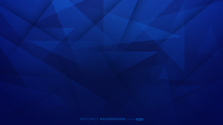 Blue abstract geometric triangular with dot pattern background. Vector Illustrationのイラスト素材