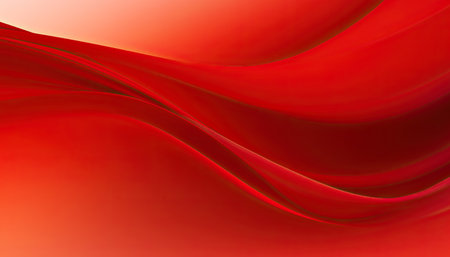 Red wave abstract background in the style of soft and rounded forms, depth of layers vibrant colorscape. Generative AIの素材