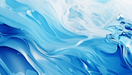 Abstract blue and white water motion background, fluid formation of simplicity. Generative AIの素材