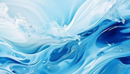 Abstract blue and white water motion background, fluid formation of simplicity. Generative AIの素材