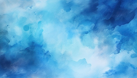 Blue abstract watercolor painting background. Generative AIの素材