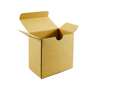 empty cardboard box, isolated on white background の写真素材