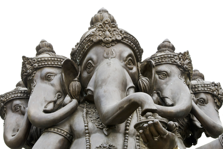 Hindu God Ganesh, on white backgroundの写真素材