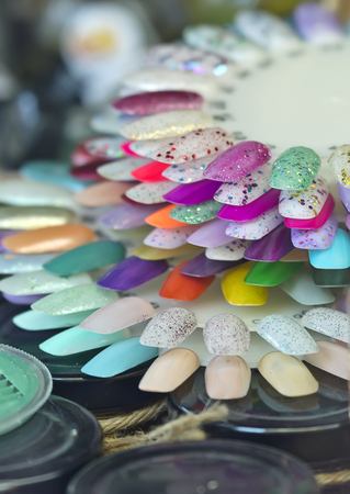 Colorful of figures of nailsの写真素材