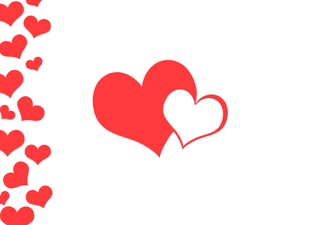 red heart shape symbol on white backgroundの写真素材