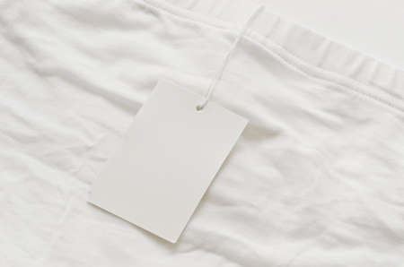 White blank label on white underwareの写真素材