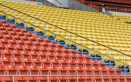 The empty seat in the stadium.の写真素材