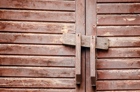 Old wooden lock the door in Thai style
