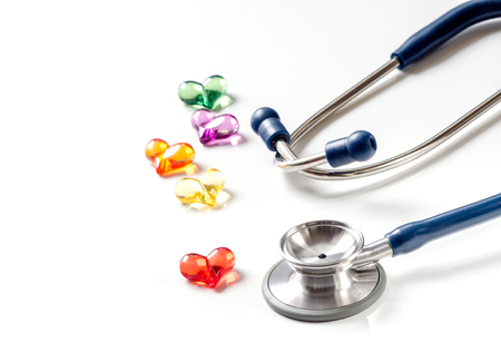 stethoscope on white background.の写真素材
