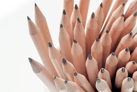 Nature color pencils in close up view on white  background.の写真素材