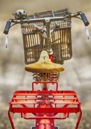 Close up view of vintage bicycle,selected focus.の写真素材