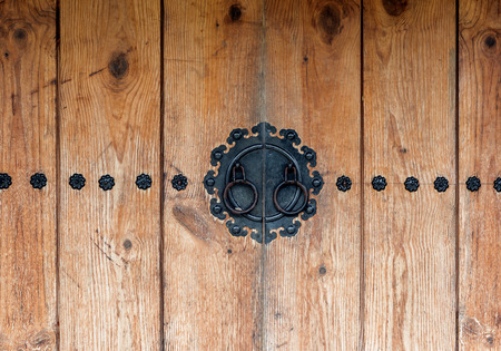 Traditional Korean wooden doors.Close up view.の写真素材