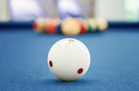 White ball on billiards  table,shallow DOFの写真素材