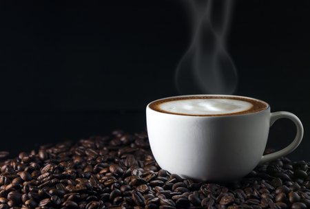 Coffee Cup on Black Backgroundの写真素材