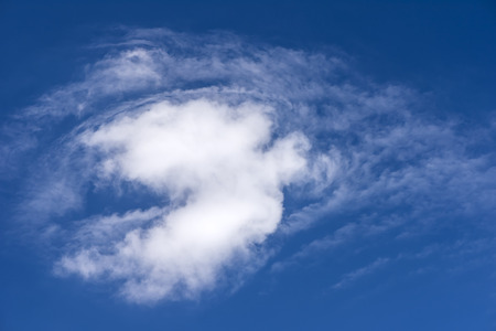 big white cloud in blue skyの写真素材
