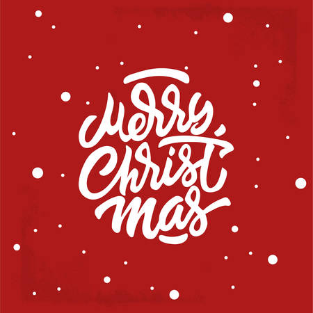 Merry Christmas Hand Lettering Inscription to Winter Holiday Design, calligraphy vector illustration - Vectorのイラスト素材