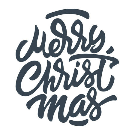Merry Christmas Hand Lettering Inscription to Winter Holiday Design, calligraphy vector illustration - Vectorのイラスト素材