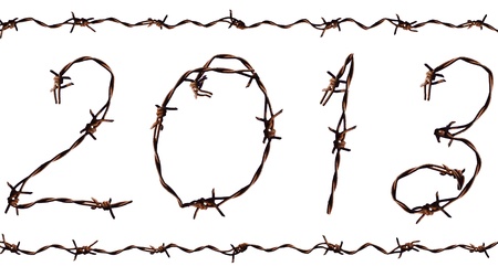 A photo of 2013  These figures were made of barbed wire 