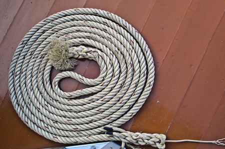 circle rope on the wood floor.
