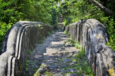 Rock stairway going down from Tang Kuan Hill songkhla thailandの写真素材