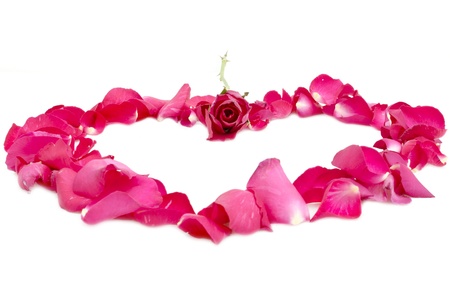 rose in center of petal heartの写真素材