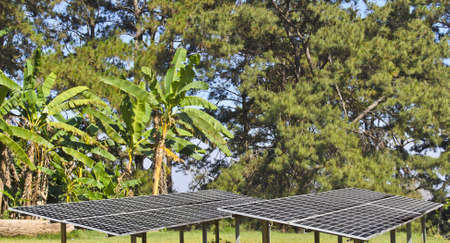 Solar panel at Doi Pui mountain, chiang mai ,thailandの写真素材
