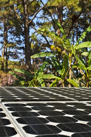 Solar panel at Doi Pui mountain, chiang mai ,thailandの写真素材