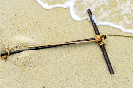 small Anchor for long tail boat at satun, thailandの写真素材
