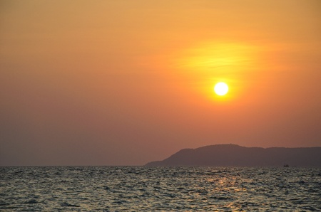 sunset at koh lan , pattaya, thailand