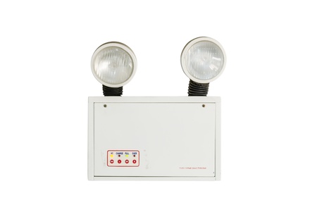 Rechargeable emergency lights with two lampsの写真素材