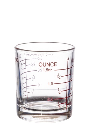measuring glass isolated on white backgroundの写真素材