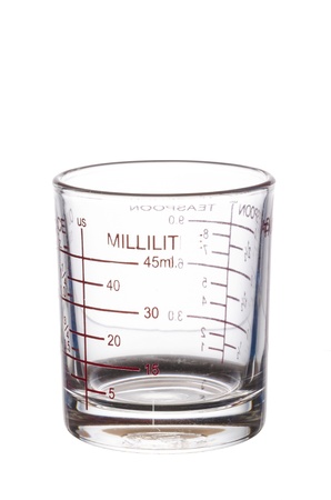 measuring glass isolated on white backgroundの写真素材