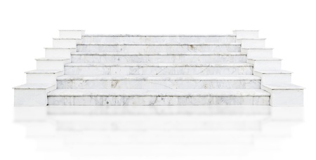 marble stair isolated on whiteの写真素材
