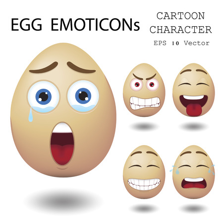 Egg emoticon cartoon characterのイラスト素材