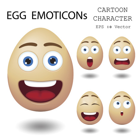 Egg emoticon cartoon characterのイラスト素材