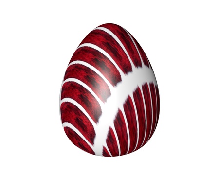 motley Easter egg on a white backgroundの写真素材