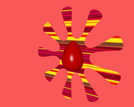 motley flowery Easter egg の写真素材