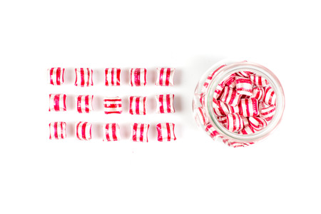 striped candies in a jar
