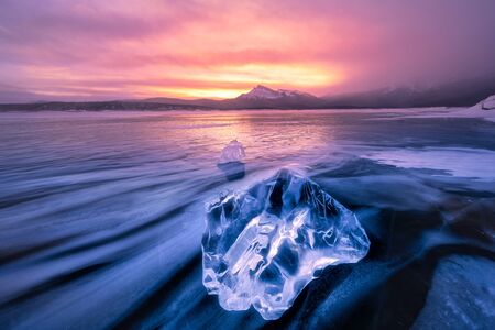 Abraham Lake, also known as Lake Abraham, is an artificial lake and Alberta's largest reservoir. It is located in theの写真素材