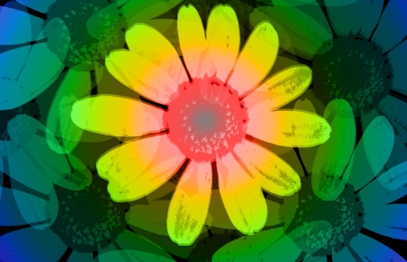 Neon flowers abstract.の写真素材