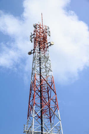 Transmission tower with skyの写真素材