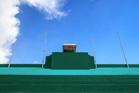 stadium with blue skyの写真素材