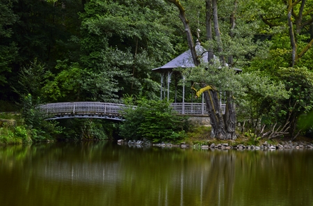 Pavilion at the lakeの写真素材