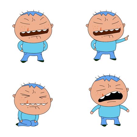 Humorous and comical character, illustration set.のイラスト素材